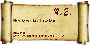 Moskovits Eszter névjegykártya